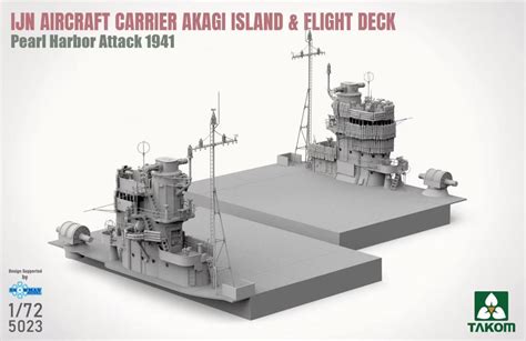 1/72 Takom IJN Aircraft Carrier Akagi Island & Flight Deck Plastic ...