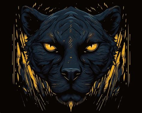 Premium AI Image | A black panther's eyes up close on black Illustration Generative AI