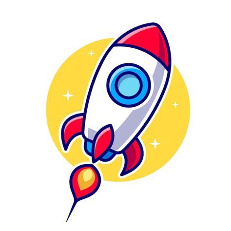 Free Vector | Rocket Flying To The Moon Cartoon Vector Icon ...