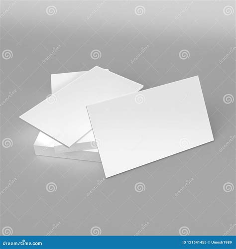 Blank White 3d Visiting Card Template 3d Render Illustration for Mock Up and Design Presentation ...