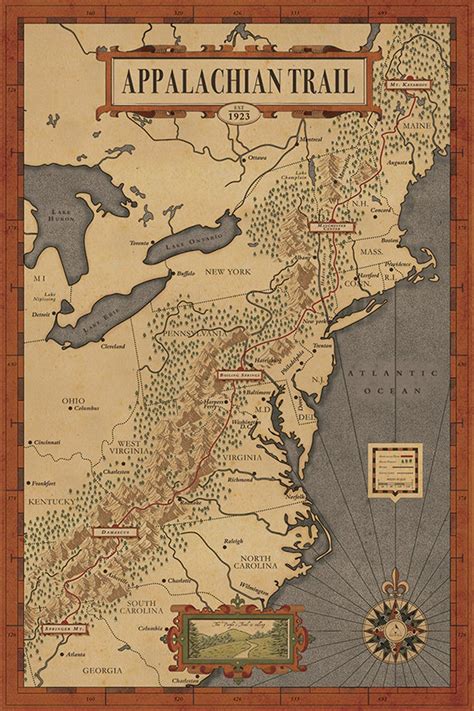 Appalachian Trail Map the People's Trail Map Hiking - Etsy