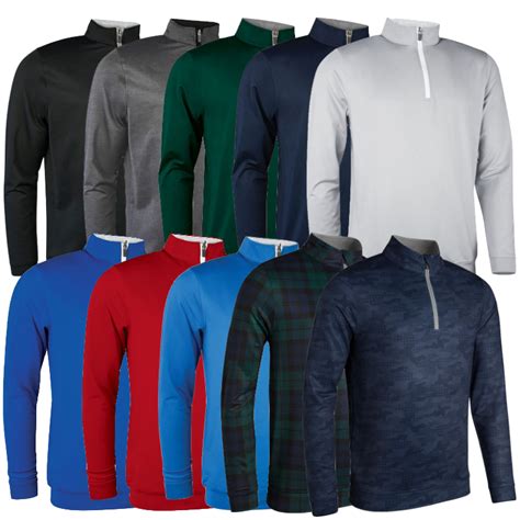 Glenmuir Mens Wick Zip Neck Contrast Placket Golf Midlayer