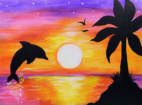 Dolphin Silhouette Painting at PaintingValley.com | Explore collection of Dolphin Silhouette ...