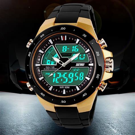 50M Waterproof Mens Sports Watches Relogio Masculino 2016 Hot Men Silicone Sport Watch Reloj S ...