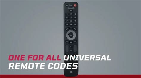 One For All Universal Remote Codes + Programming Guide