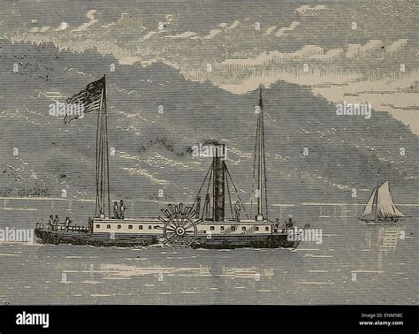 The Clermont - Robert Fulton's First Steamboat - 1807 Stock Photo - Alamy