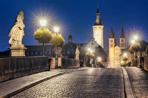 Old Main Bridge in Wurzburg Old Town, Germany Stock Photo - Image of ...