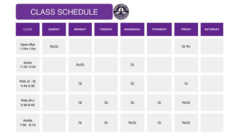 Schedule — MENTALITY MARTIAL ARTS