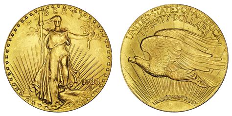 1933 Saint Gaudens Gold $20 Double Eagle With Motto - In God We Trust ...