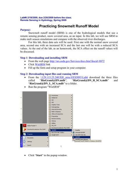 Practicing Snowmelt Runoff Model