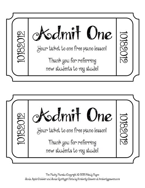 Free Printable Ticket Template Word - Printable Templates Free