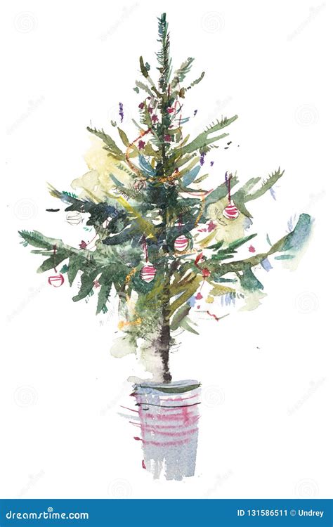 672 Christmas Tree Watercolor Painting Photos - Free & Royalty-Free Stock Photos from Dreamstime