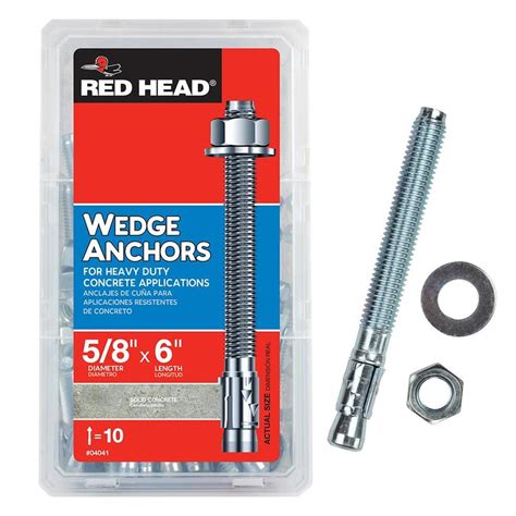 Red Head 10-Pack 6-in x 5/8-in Wedge Anchors at Lowes.com