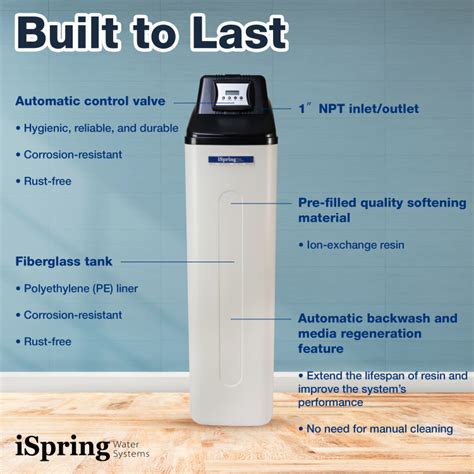 iSpring WCS45KG Whole House Water Softener with Backwash Feature ...