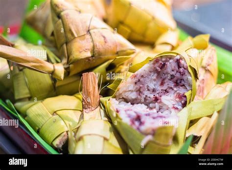 A hanging rice locally called puso in Cebu, Philippines Stock Photo - Alamy