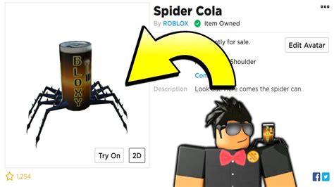 SPIDER COLA - SHOULDER ACCESSORY! (ROBLOX PROMOCODE) *BRAND NEW* - YouTube