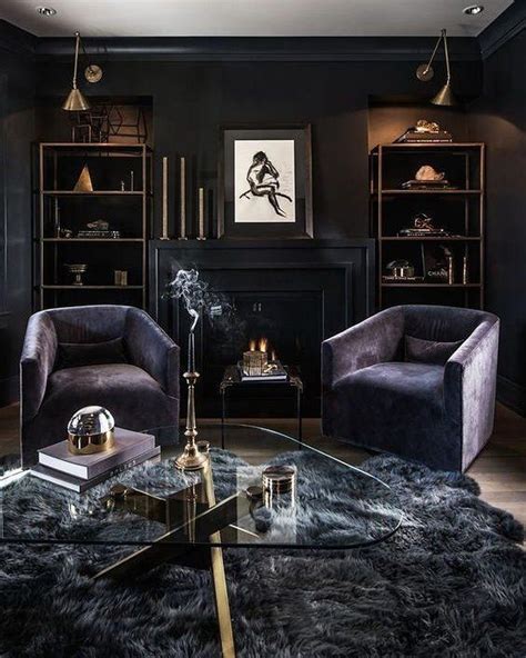 Pin by Sergio Espinosa on Furnishings and Furniture | Dark living rooms, Moody living room, Art ...