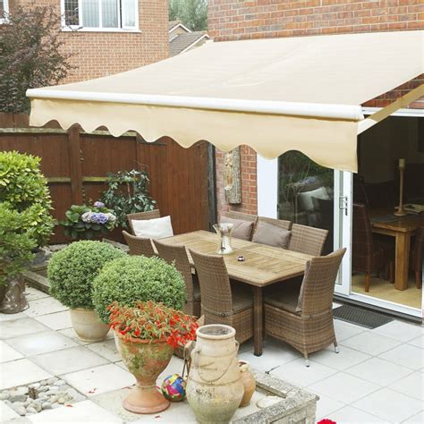 XtremepowerUS 10'x8' Manual Retractable Patio Awning Outdoor Sun Shade ...