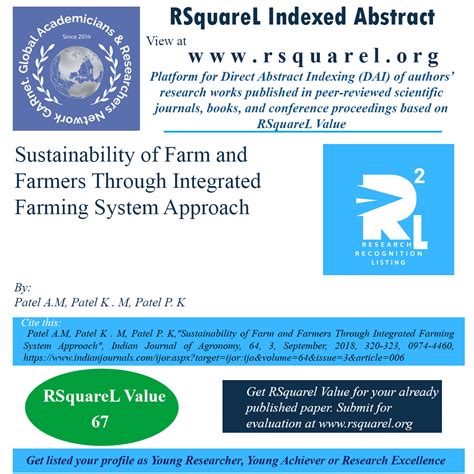 sustainability of farm and farmers through integrated farming system ...