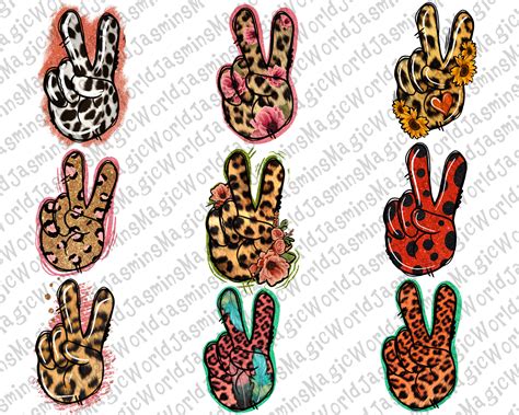 Animal Print Peace Sign Design Bundle Leopard Peace Sign Png - Etsy.de