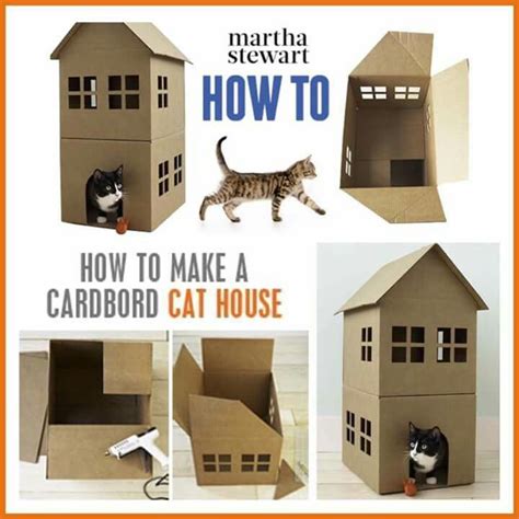 Cat House Plans | Instructions For Kitty Home Construction Projects | Cardboard cat house, Cat ...