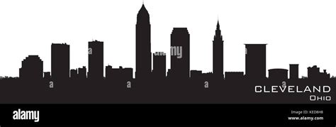 Cleveland, Ohio skyline. Detailed vector silhouette Stock Vector Image ...