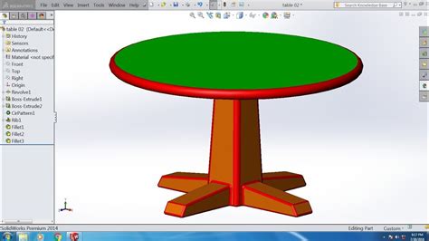 Solidworks tutorial table design - YouTube