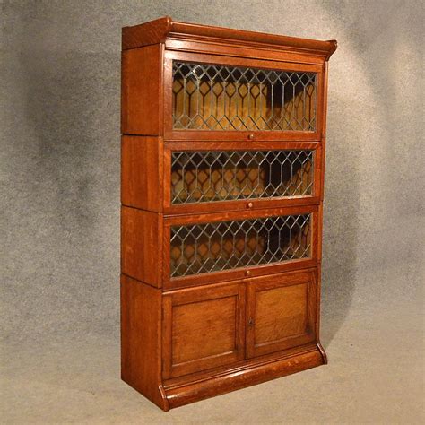 Antique Oak Bookcase Gunn Globe Wernicke Barrister - Antiques Atlas