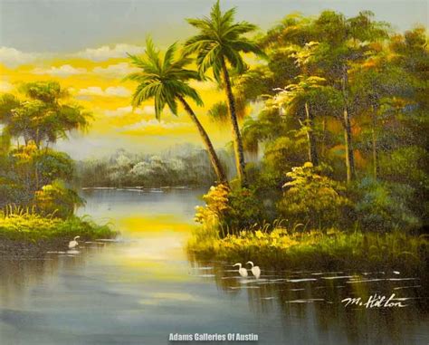 Artist: M. Halton Title: Florida Everglades Size: 20x24 Oil Painting on Canvas | Tropical ...