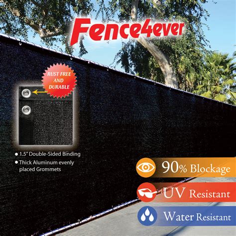 6' x 50' Black Fence Screen Privacy Screen Windscreen Mesh Shade Cover ...