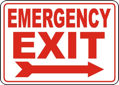 Emergency Exit (Right Arrow) Sign - Save 10% Instantly