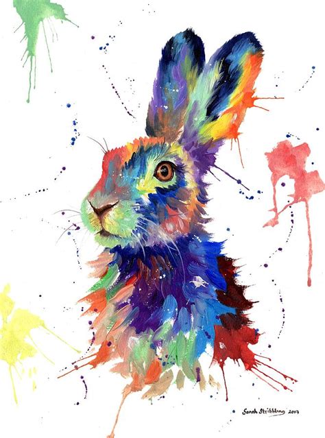 Multi Colour Hare Painting by Sarah Stribbling - Fine Art America