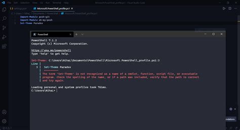 Windows Terminal - PowerShell customization via oh-my-posh/posh-git Set-Theme error? - Stack ...