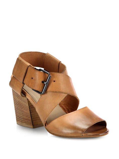 Lyst - Marsèll Leather Wooden-Heel Sandals in Brown