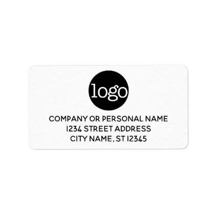 Basic Business Address Labels with Logo | Zazzle