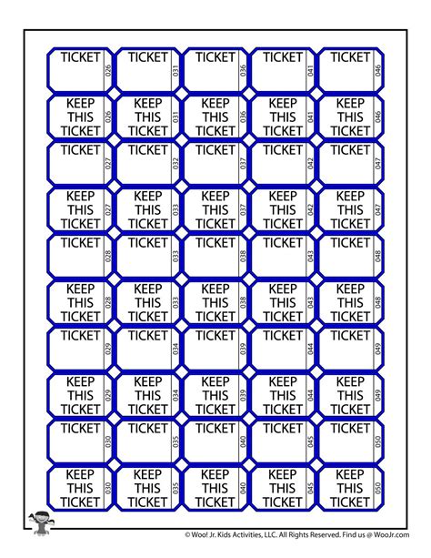 Free Printable Raffle Tickets Template | Woo! Jr. Kids Activities : Children's Publishing