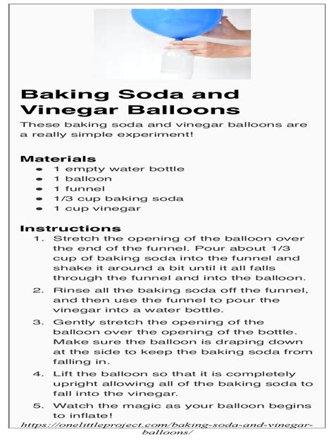 Baking Soda & Vinegar Balloons | PDF - Worksheets Library