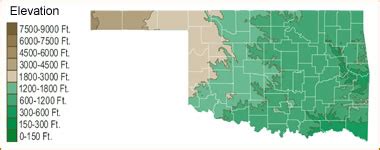 Map of Oklahoma Lakes, Streams and Rivers