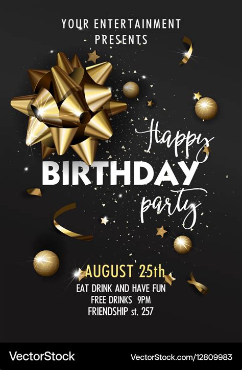 Happy birthday invitation poster template Vector Image