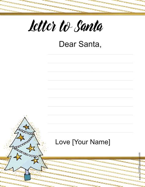 Free Letter to Santa Template | Customize Online then Print