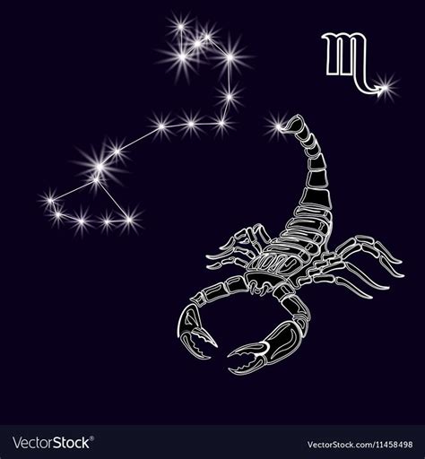 The constellation Scorpius. White scorpion, zodiac sign. Tattoo. Made ...