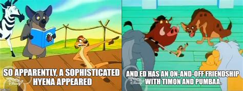 Timon and Pumbaa with Hyenas Meme by s233220 on DeviantArt