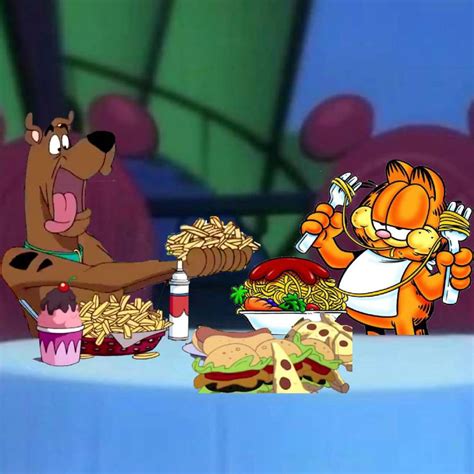 Scooby Doo and Garfield eating contest by MultiVerseDefender10 on DeviantArt