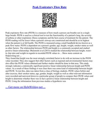 Peak Expiratory Flow Rate | PDF