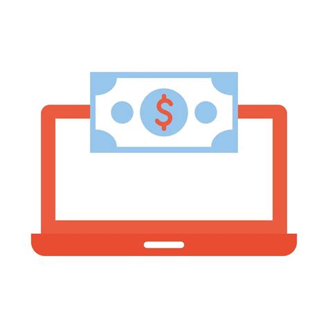 laptop with one dollar in the top 4431049 Vector Art at Vecteezy