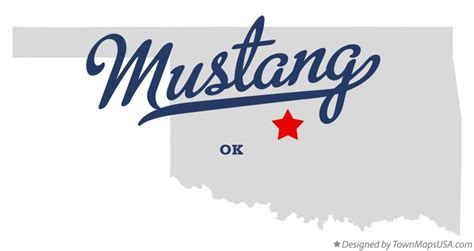 Map of Mustang, OK, Oklahoma