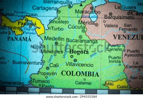 Map View Colombia On Geographical Globe Stock Photo 294555584 ...