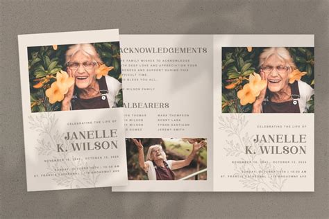 Floral Funeral Program Templates | PSD & PDF templates