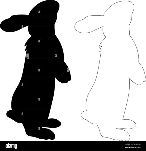 isolated silhouette of a rabbit, outline Stock Vector Image & Art - Alamy