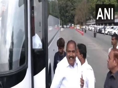 Congress Karnataka MLAs arrive at Vidhana Soudha to cast their vote in ...